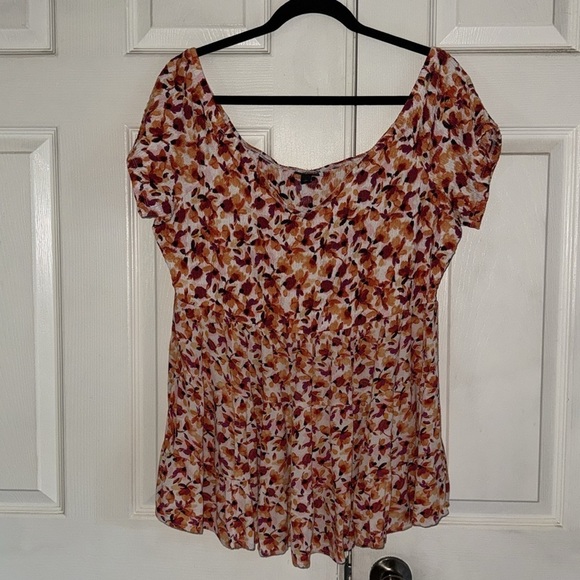 Torrid Mixed Knit Babydoll Off Shoulder Top - Picture 4 of 8